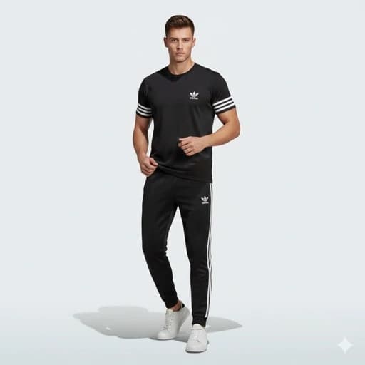ست لباس ورزشی مشکی مدل Adidas