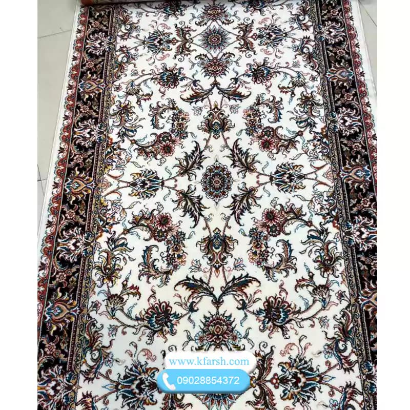 فرش راهرویی 700شانه طرح افشان کرم ورژن