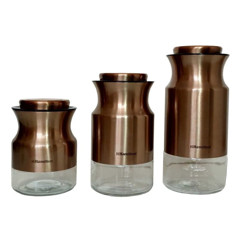 ست 3 پارچه پاسماوری قند شکر چای استیل و شیشه مدل 6123c