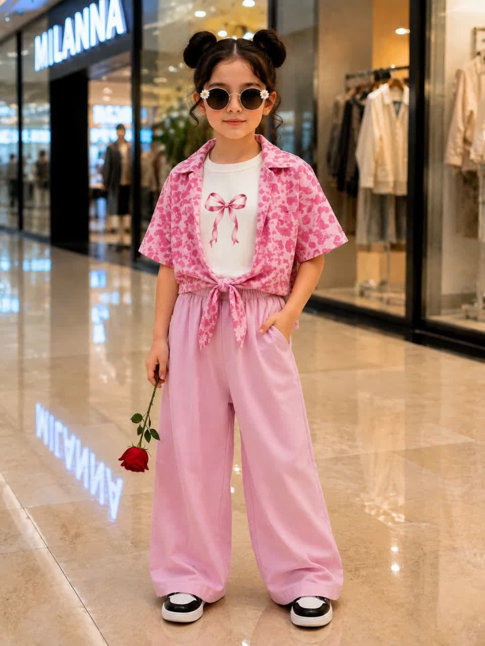 سه تیکه گره ای پلنگی دخترانه 🎀