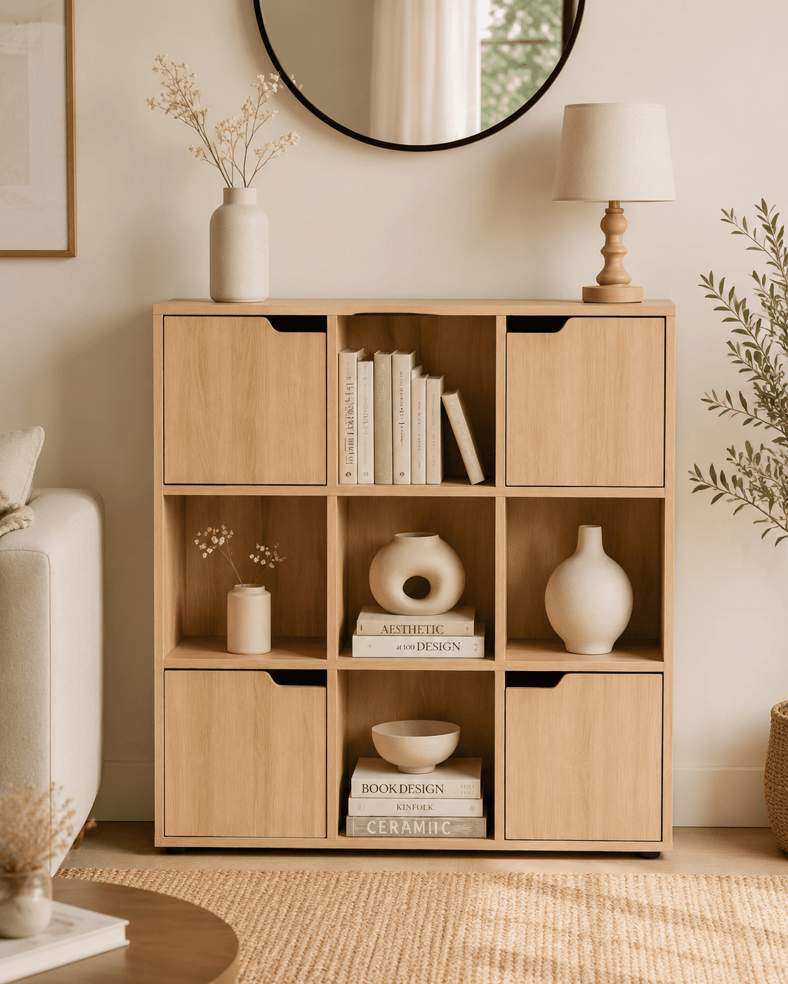 کتابخانه لنو آرت مدل Cube Oak کنسولی