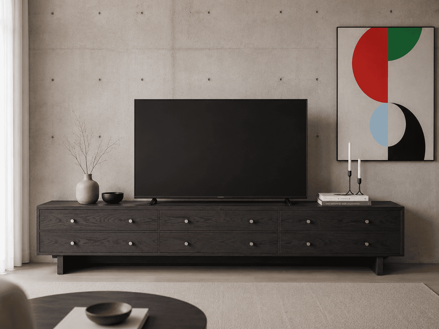 میز تلویزیون لنو آرت مدل Dark Linear کشودار