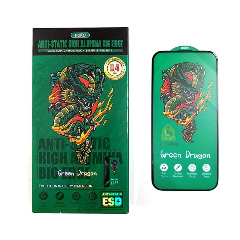 گلس شیشه ای آیفون 13 نرمال Green Dragon از برند Horo