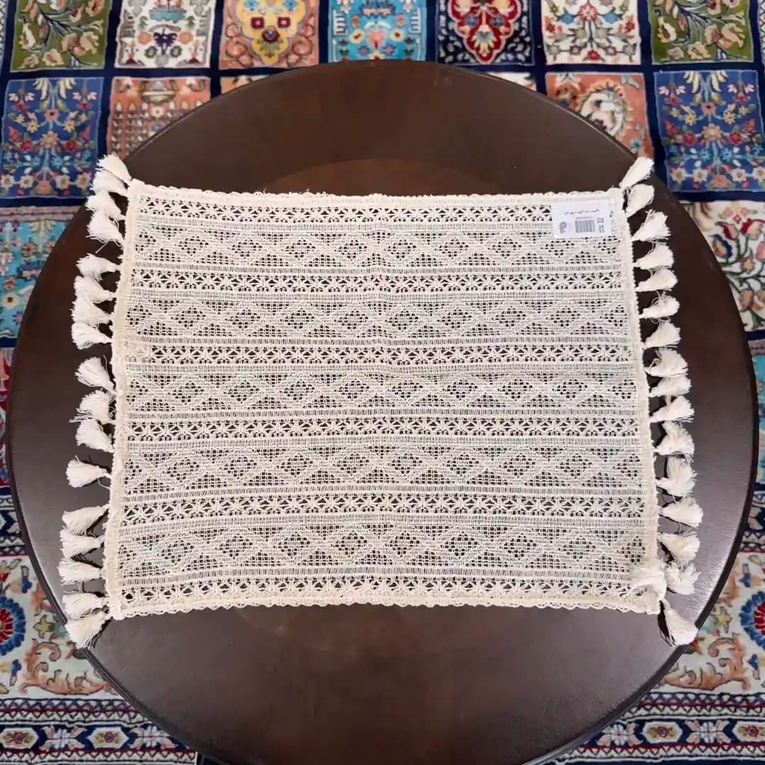رانر قلاب بافی میز عسلی ابعاد 45*38 — تصویر ۵