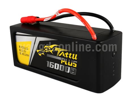 GENS TATTU PLUS 16000MAH 6S1P 15C 22.2V LIPO BATTERY PACK WITH AS150+XT150 PLUG
