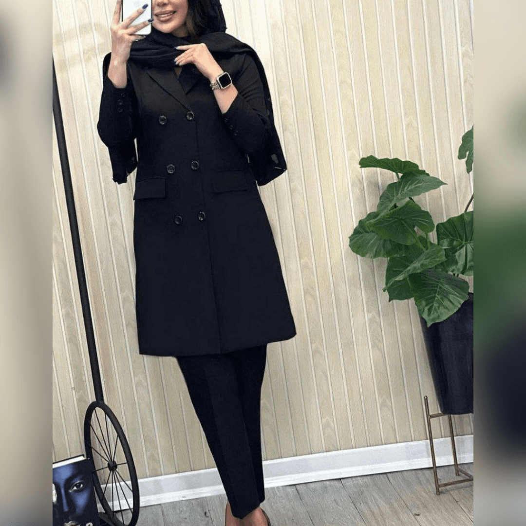 ست مانتو شلوار اداری کارمندی معلم دانشجویی سایز ۳۸ تا ۵۲ جنس پرشیا