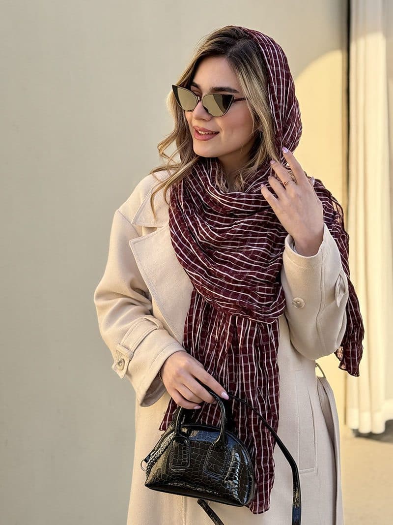 شال نخی ساتین کد ۷۴۵ | شال و روسری با بهترین قیمت | ملیرا