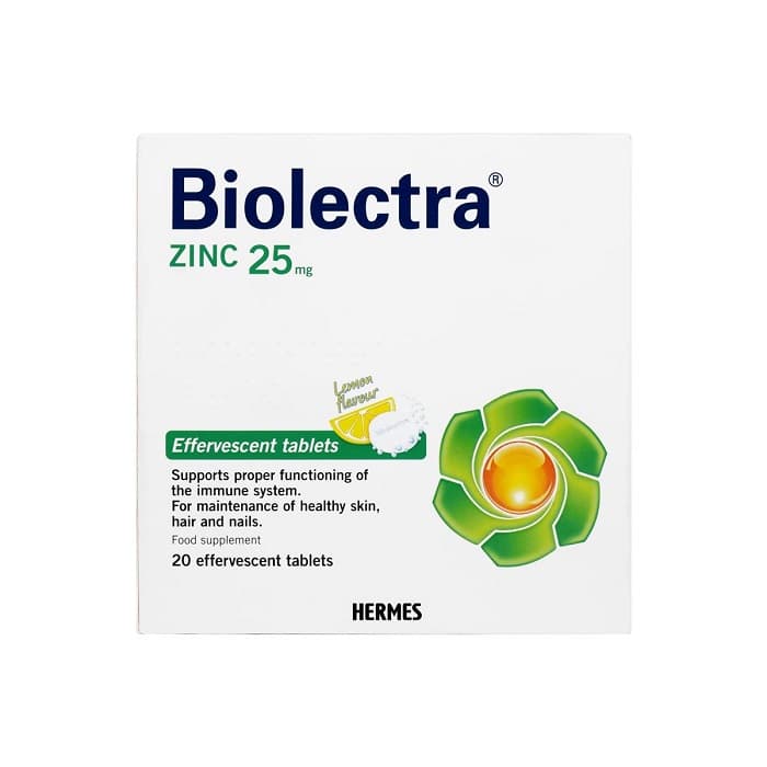 قرص جوشان زینک بایولکترا هرمس 20 عددی| Biolectra| مهیاب دارو