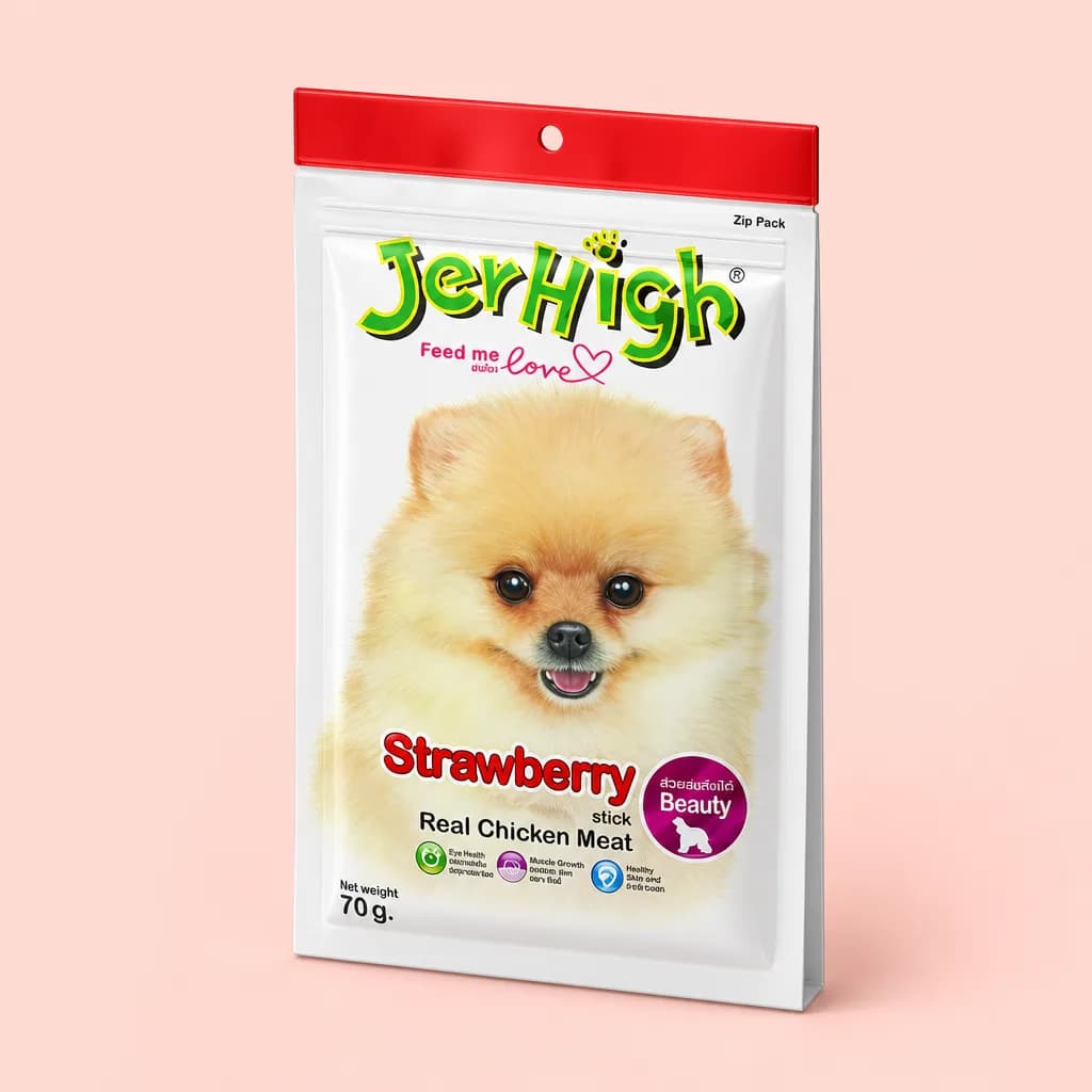 تشویقی سگ جرهای توت فرنگی (JerHigh Strawberry)