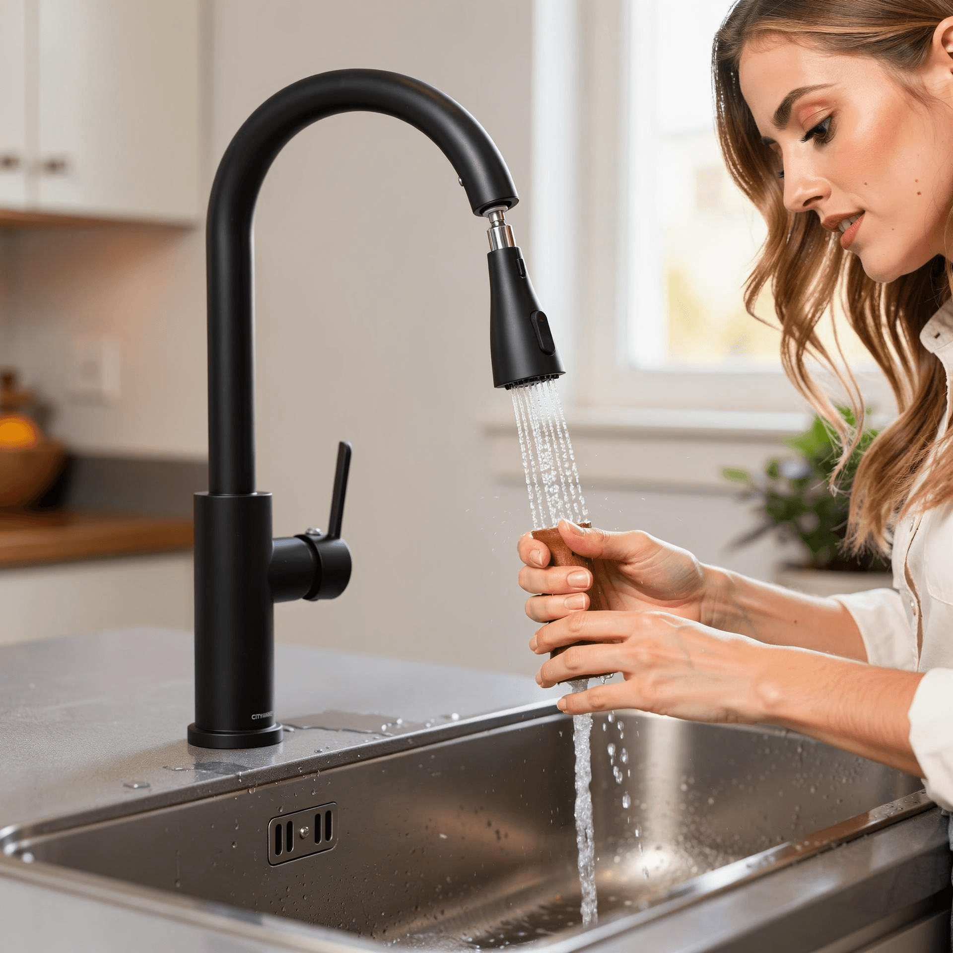 شیر سینک ظرفشویی شاور دار برند اصلی سیتی مارکت
