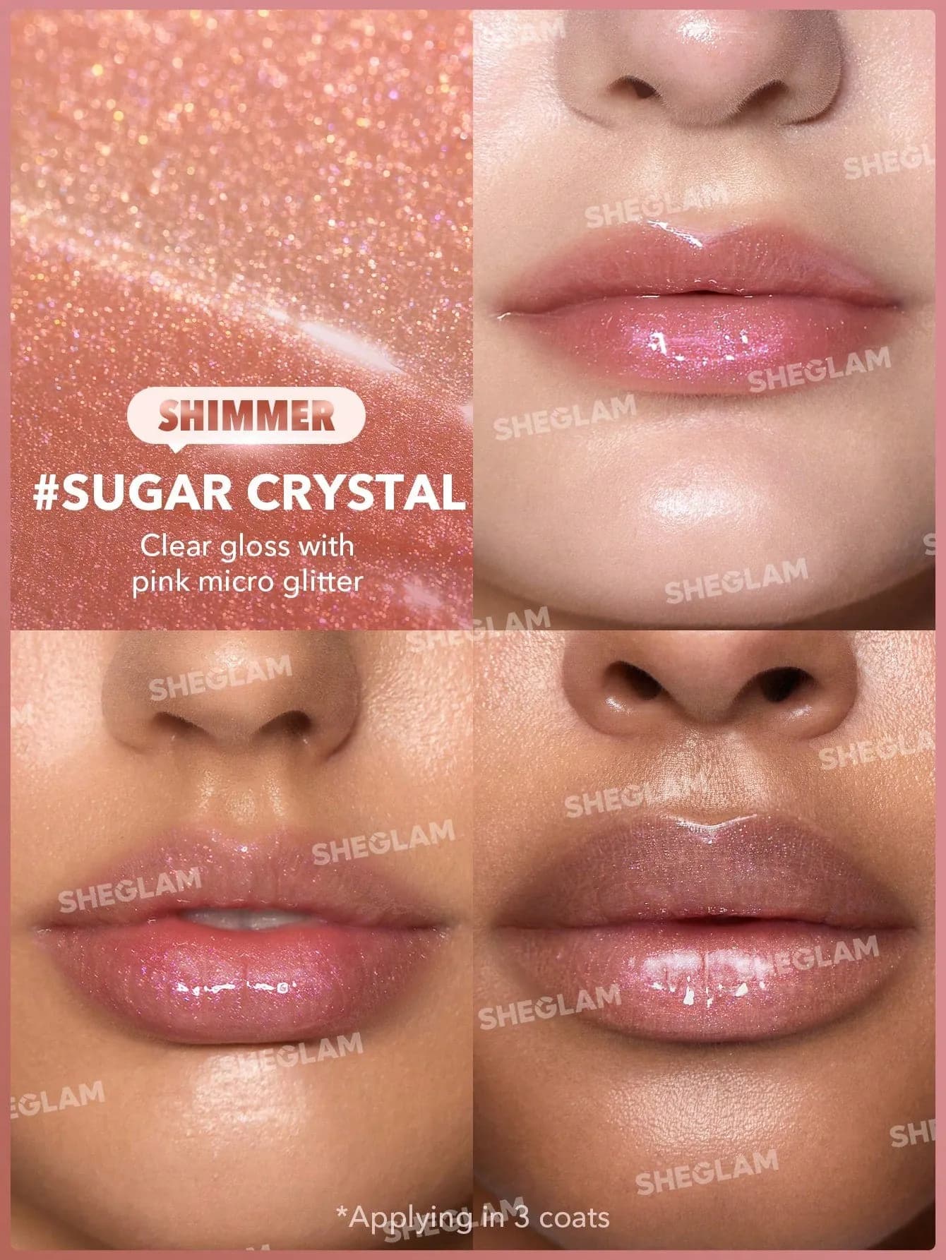 لیپ پلامپر شیگلم شاین دار رنگ Sugar Crystal — تصویر ۷