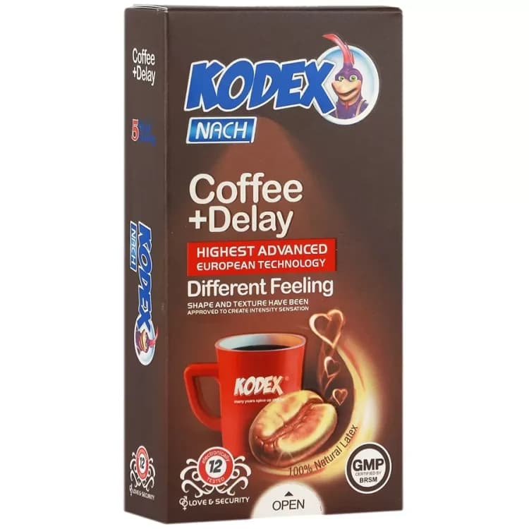 کاندوم ناچ کدکس مدل Coffee +Delay بسته 12 عددی