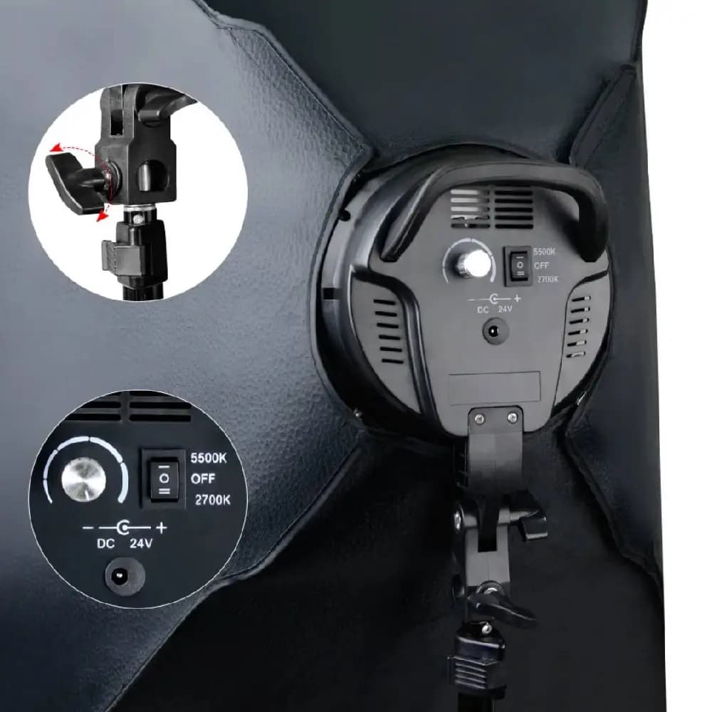کیت دو شاخه نور پروژکتور 100 وات Diamond SMD Projector T019 Softbox Kit + دو سافت باکس 50×70 + دو پایه — تصویر ۳