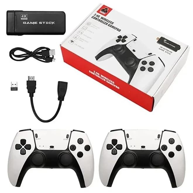کنسول بازی Game Stick 4K با دو دسته بی‌سیم 2.4G کد 3136