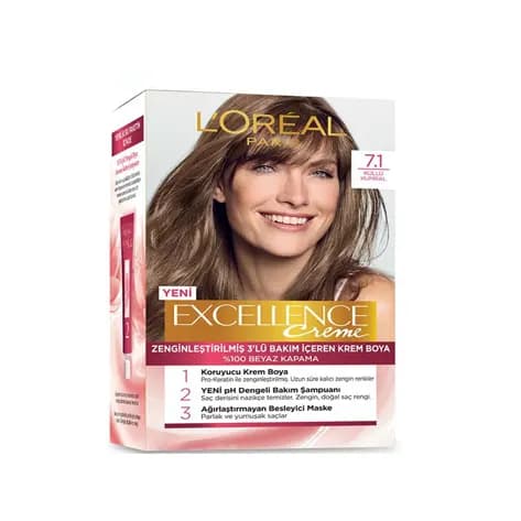 کیت رنگ مو کاراملی دودی شماره 7.1 لورال Loreal