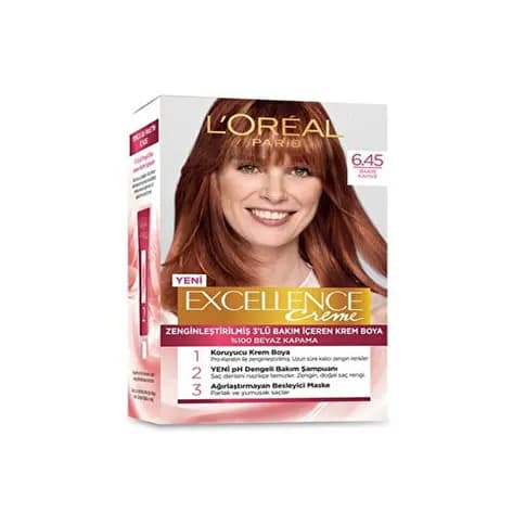 کیت رنگ مو قهوه ای مسی شماره 6.45 لورال Loreal