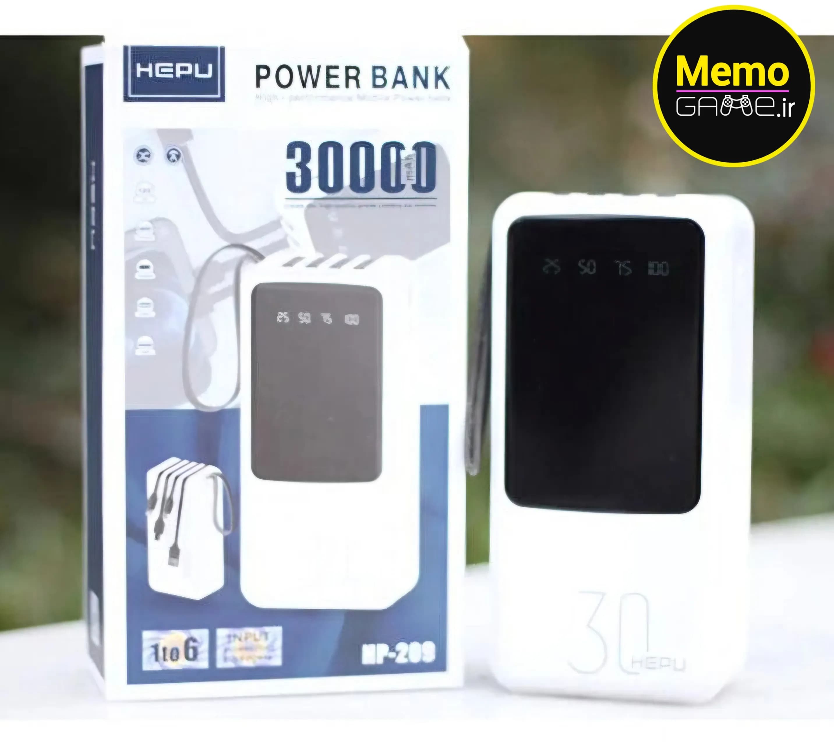 پاوربانک هپو مدل HP-209 HEPU با ظرفیت 30000 میلی‌آمپر ساعت و نمایشگر دیجیتال