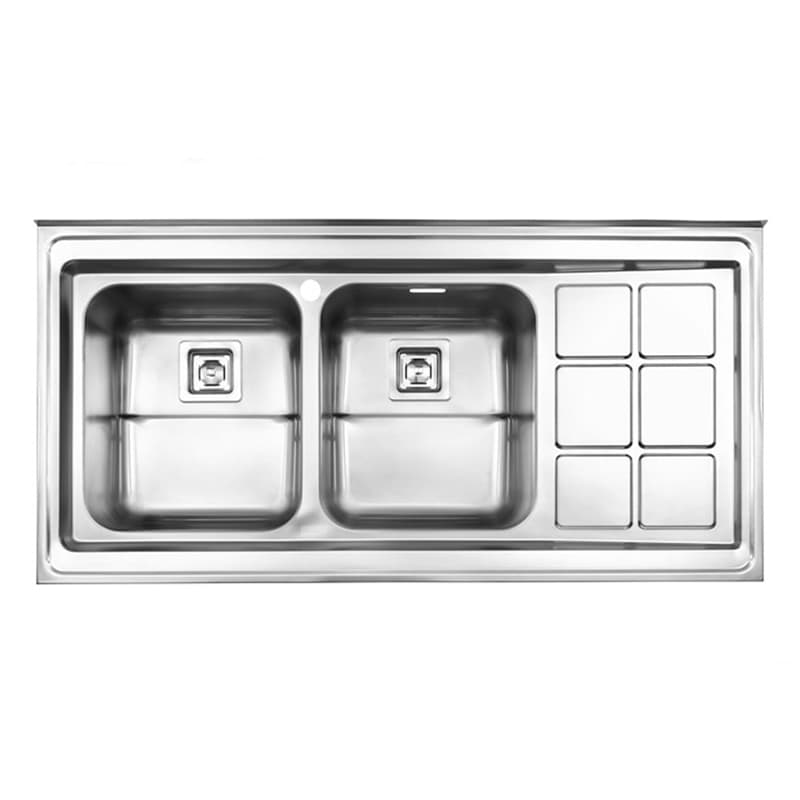 سینک فانتزی روکار 761/60 استیل البرز 120*60 چپ لگن