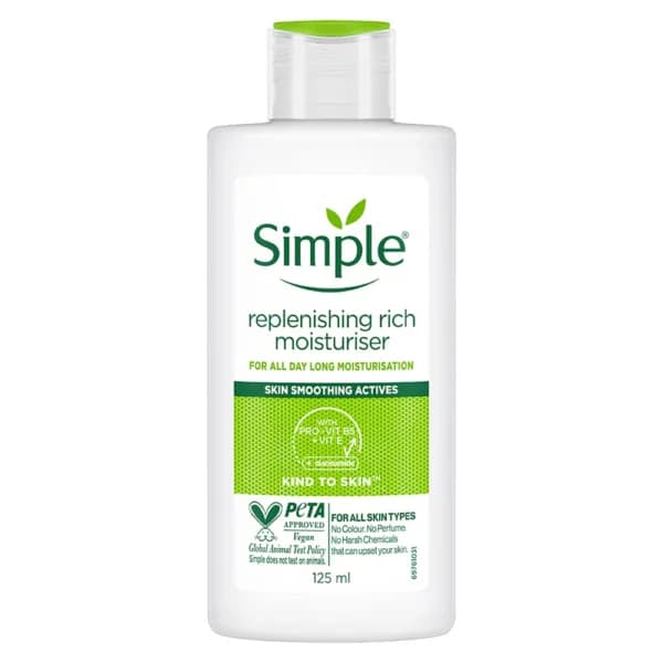 کرم آبرسان و مرطوب کننده پوست خشک سیمپل مدل Simple replenishing rich