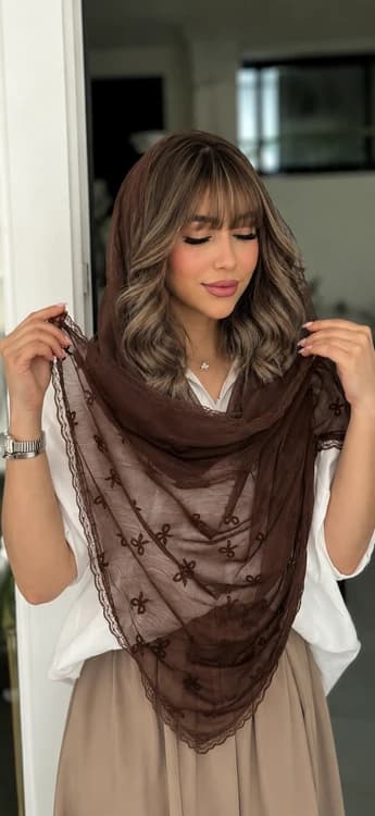 شال پاپیونی تور دور دانتل