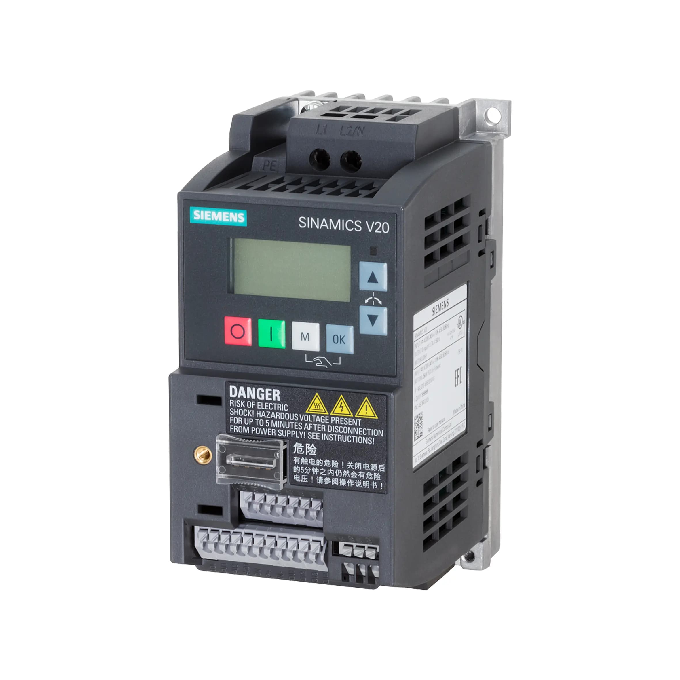 اینورتر تکفاز زیمنس V20 توان 0.37 کیلووات | 6SL3210-5BB13-7UV1