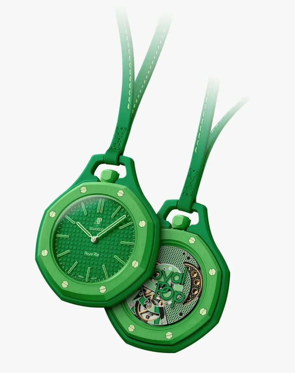 ساعت جیبی Swatch x AP مدل Royal Pop GREEN EIGHT