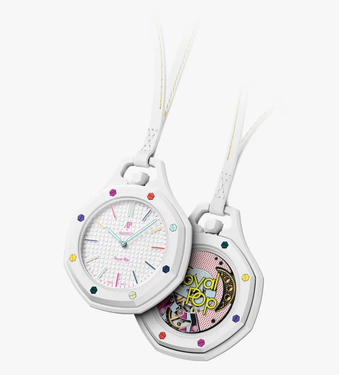ساعت جیبی Swatch x AP مدل Royal Pop HUIT BLANC White