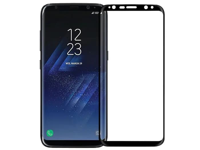 گلس سامسونگ s8 plus مدل فول چسب خمیده تمام صفحه