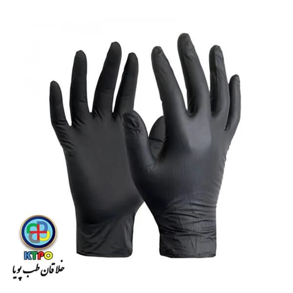 دستکش نیتریل مشکی حریر — تصویر ۳