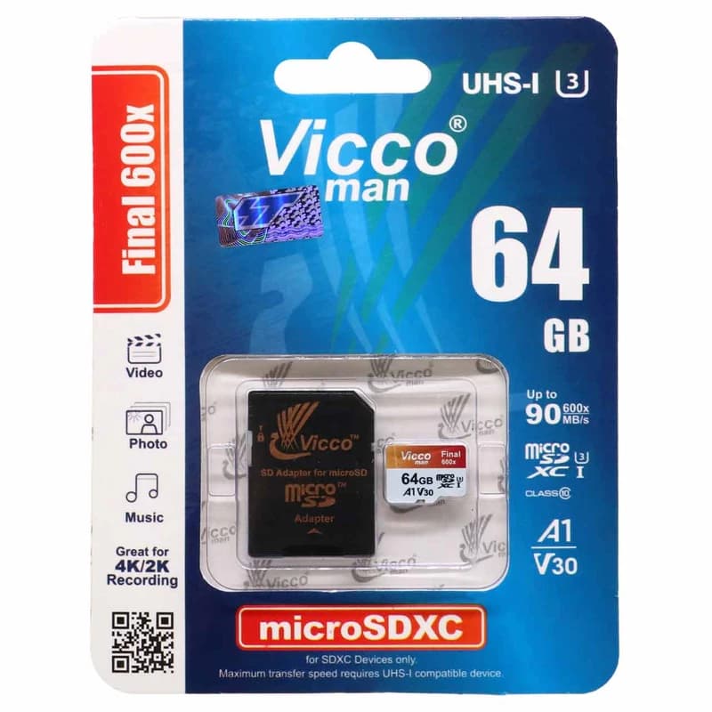 کارت حافظه ویکومن مدل final600X ظرفیت ۶۴ گیگابایت به همراه آداپتور