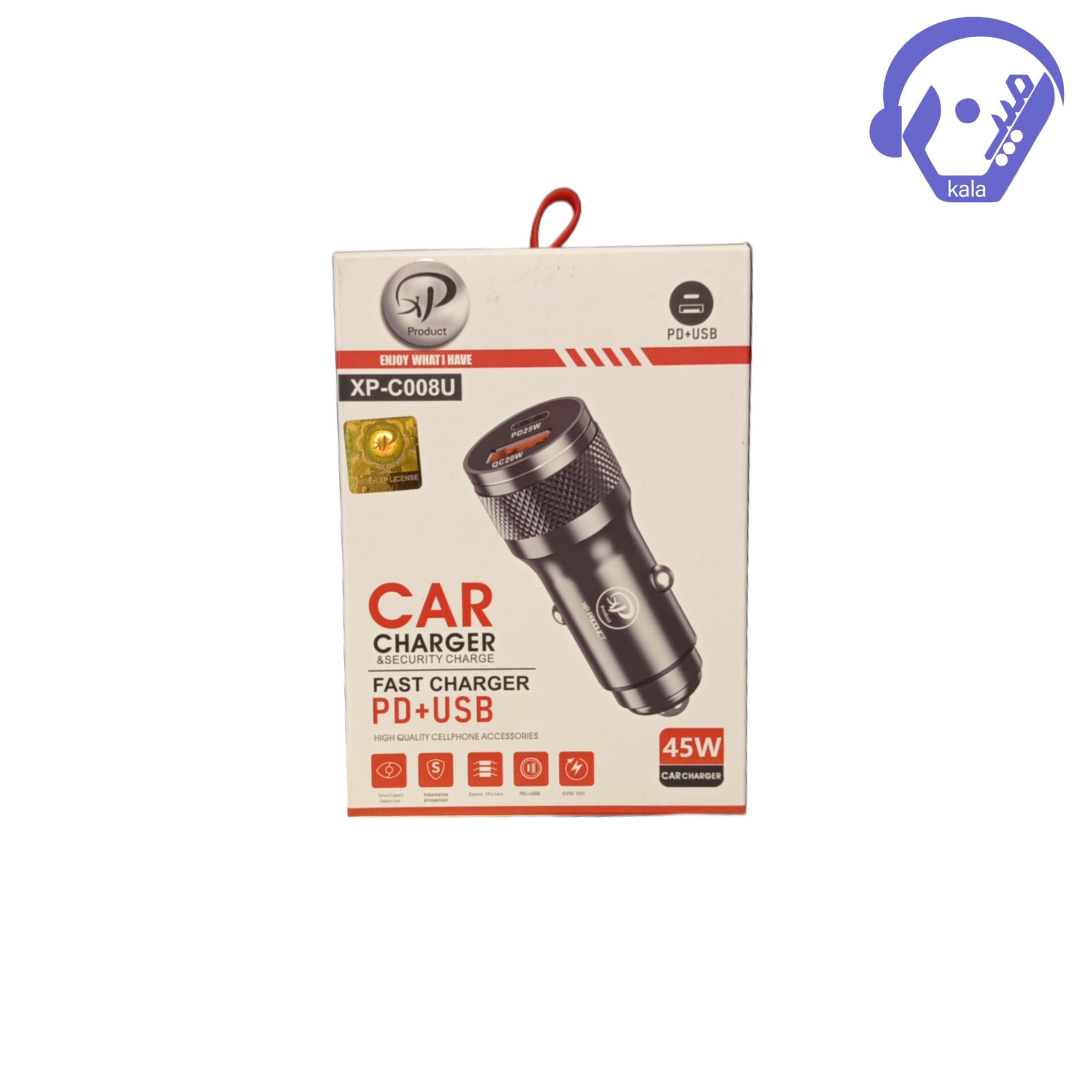 شارژر فندکی ماشین (Car Charger) XP PRODUCT مدل XP-C008U (با بدنه فلزی و توان ۴۵ وات)