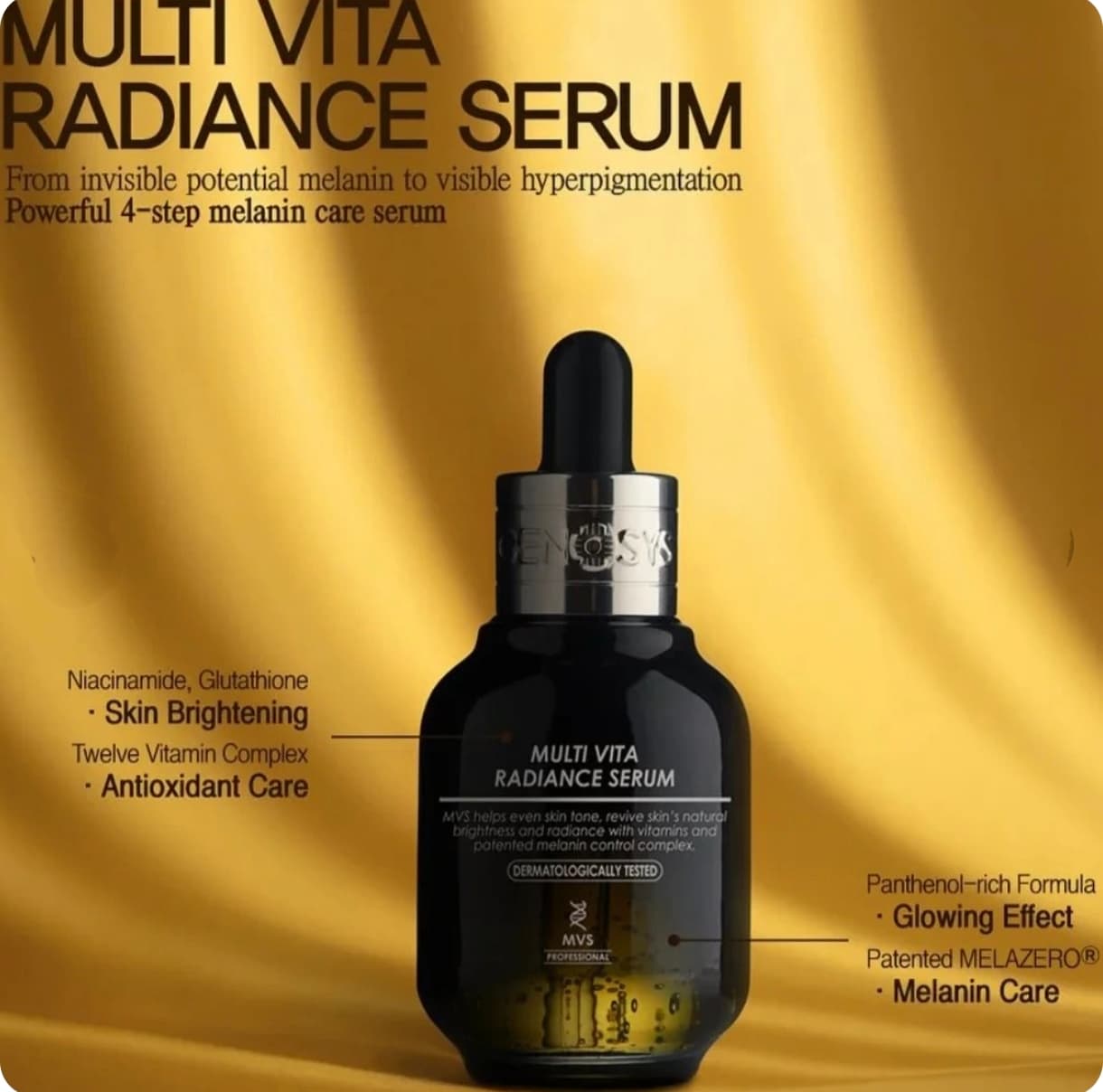 سرم روشن کننده و ضد لک مولتی ویتامین ژنوسیس Multi Vita Radiance Serum