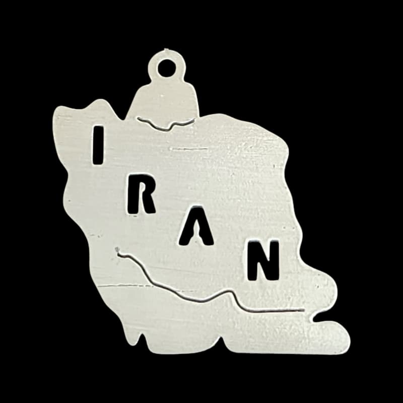 لاکت پلاک ایران (IRAN) رنگ ثابت نقره ای 3.5 در 3 سانت - گروه هنری میلاد