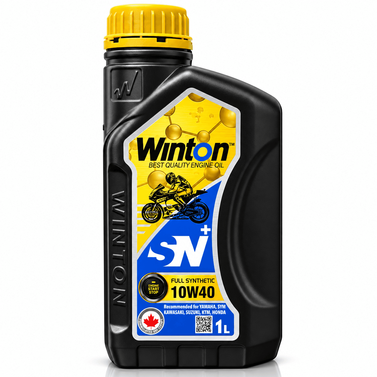 روغن موتور سیکلت وینتون پلاس مخصوص موتورهای دنده ای +WINTON ۱۰W40 MA2 SN / فول سنتتیک تحت لیسانس کانادا کد 202443