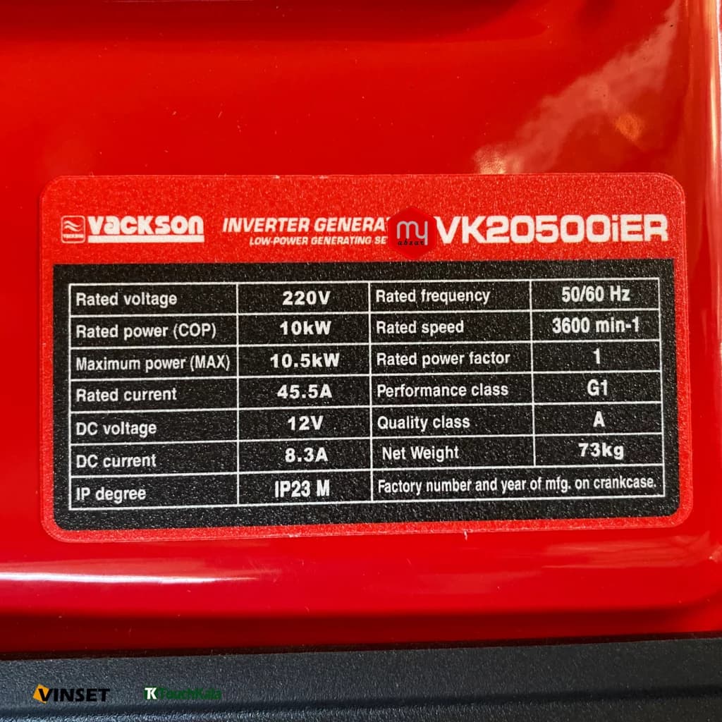 مای ابزار | مشخصات , قیمت و خرید موتور برق بنزینی اینورتر 10.5 کیلووات واکسون مدل VK20500iER ریموت استارت — تصویر ۶
