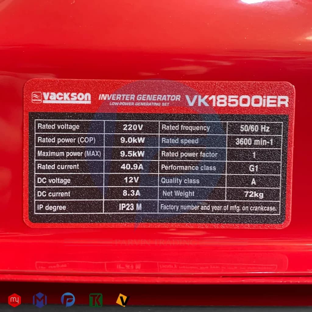 مای ابزار | مشخصات , قیمت و خرید موتور برق واکسون اینورتر 9.5 کیلووات مدل VK18500iER — تصویر ۵