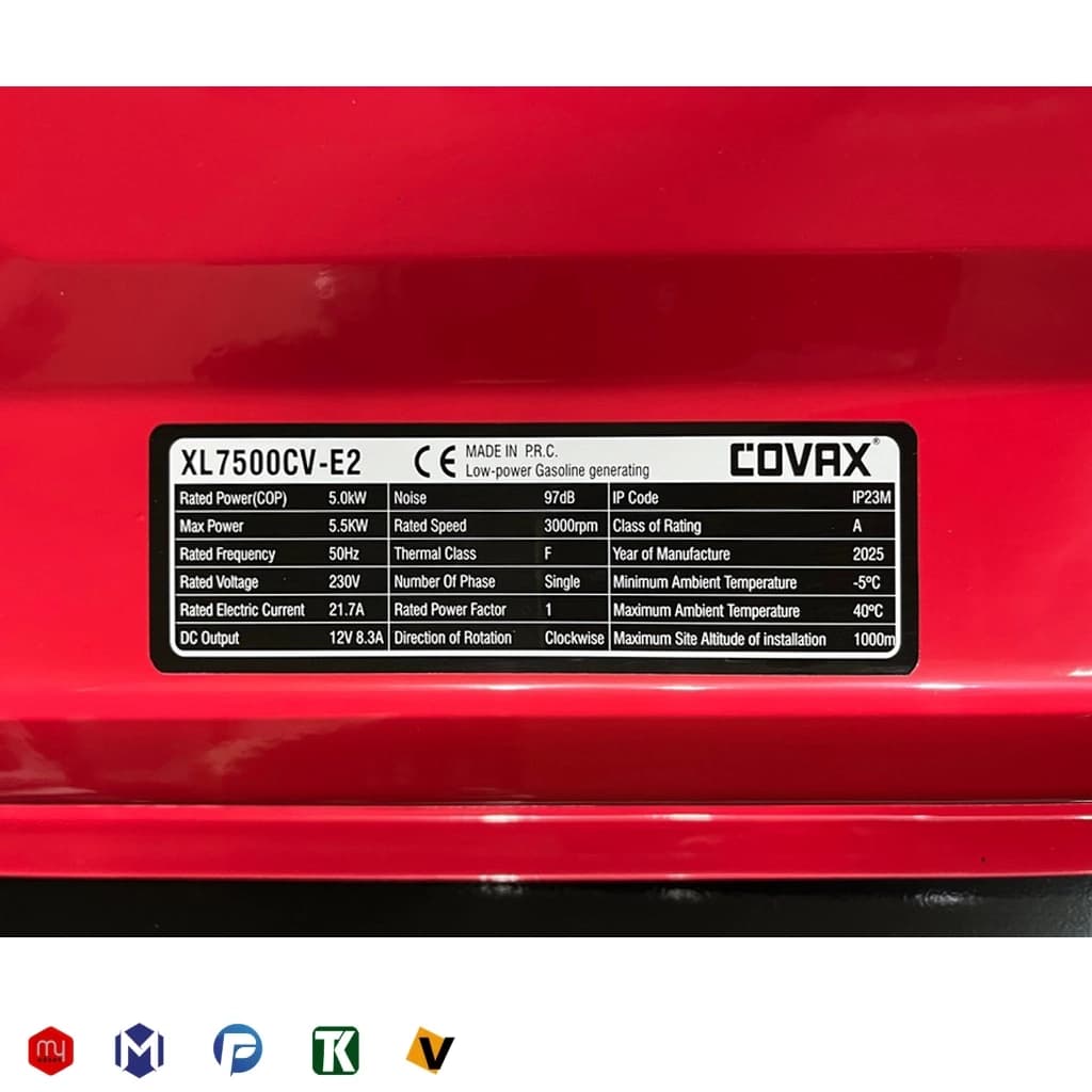 مای ابزار | مشخصات , قیمت و خرید موتور برق کواکس بنزینی 5.5 کیلووات مدل covax XL 7500CV E2 — تصویر ۴