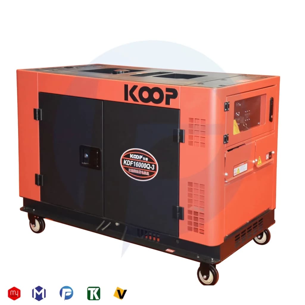 مای ابزار | مشخصات , قیمت و خرید موتور برق سایلنت گازوئیلی کوپ مدل KOOP KDF16000Q-3D