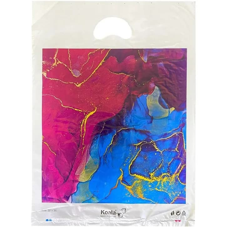 کیسه خرید چابی دسته موزی سایز 35×25 بسته 100 عددی