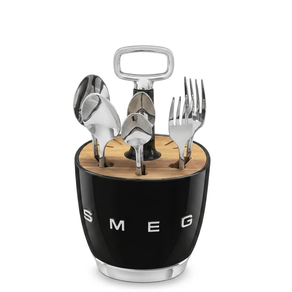 ست قاشق و چنگال مشکی SMEG✔️بهترین قیمت امروزMYKEYHOME
