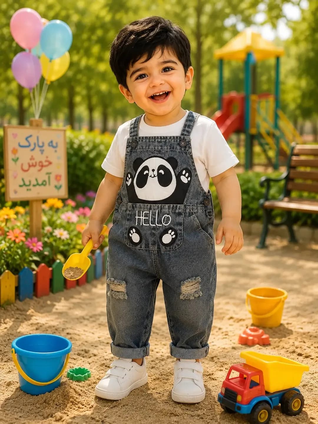 بیلر بچگانه جین اصل گِرَم بالا طرح پاندا اسپرت(۳۵ تا ۶۰)
