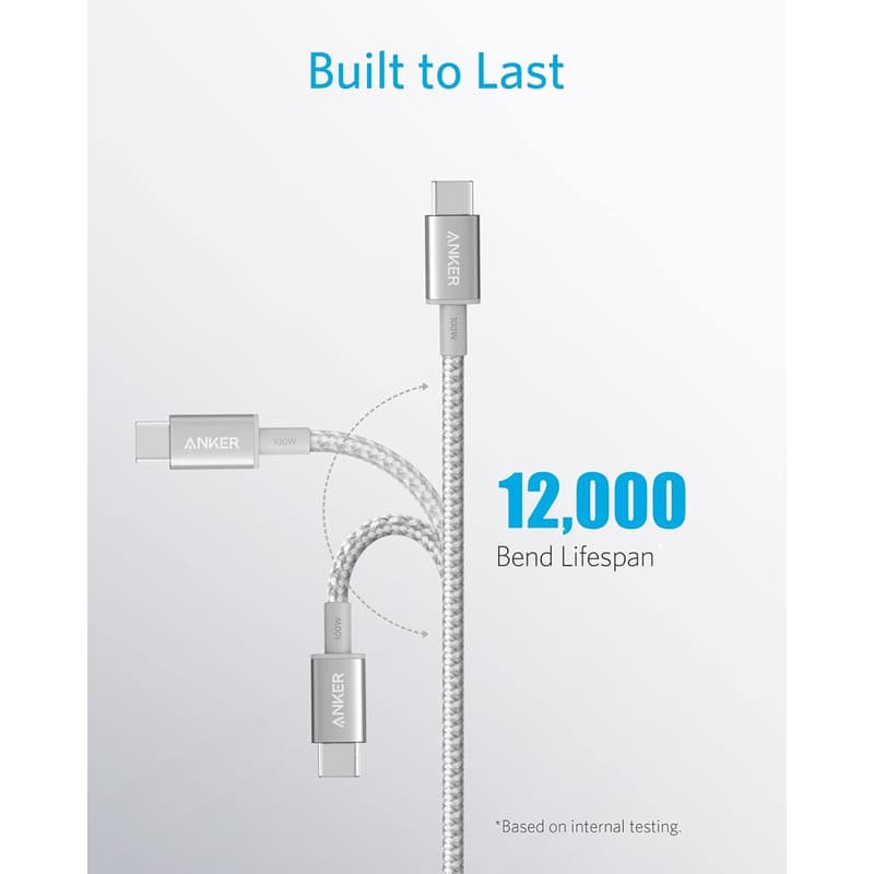 کابل تایپ-سی به تایپ-سی انکر Anker USB-C to USB-C Cable 6Ft 180CM مدل A8757 — تصویر ۴