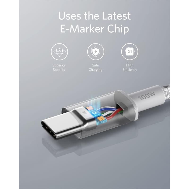 کابل تایپ-سی به تایپ-سی انکر Anker USB-C to USB-C Cable 6Ft 180CM مدل A8757 — تصویر ۶