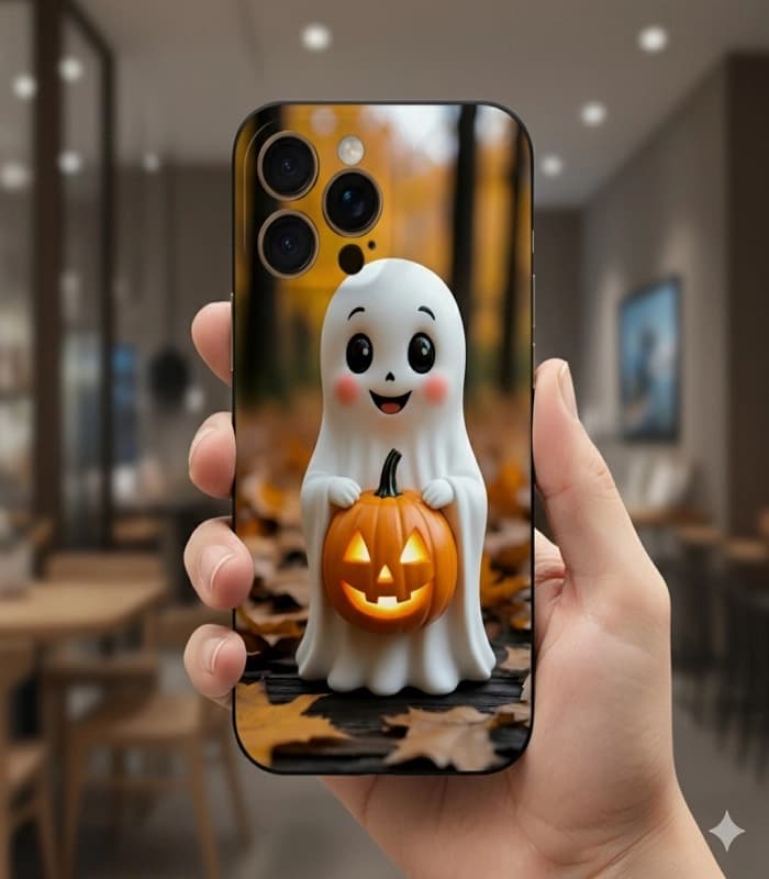 قاب گوشی مدل روح و کدوی بامزه 👻🎃 - نیوکیس شاپ — تصویر ۲