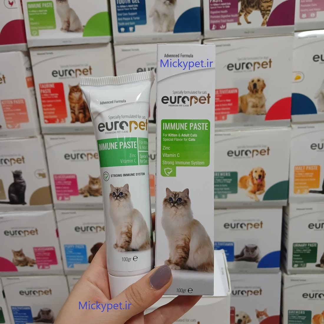 خمیر تقویت سیستم ایمنی مخصوص گربه یوروپت ۱۰۰ گرم — تصویر ۲