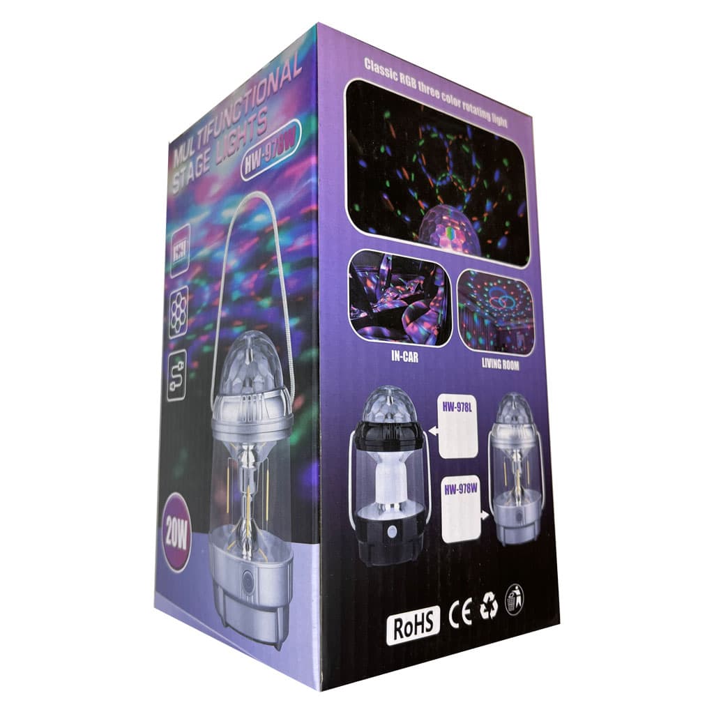 چراغ شارژی فانوسی رقص نور دار مدل HW-978W — تصویر ۶