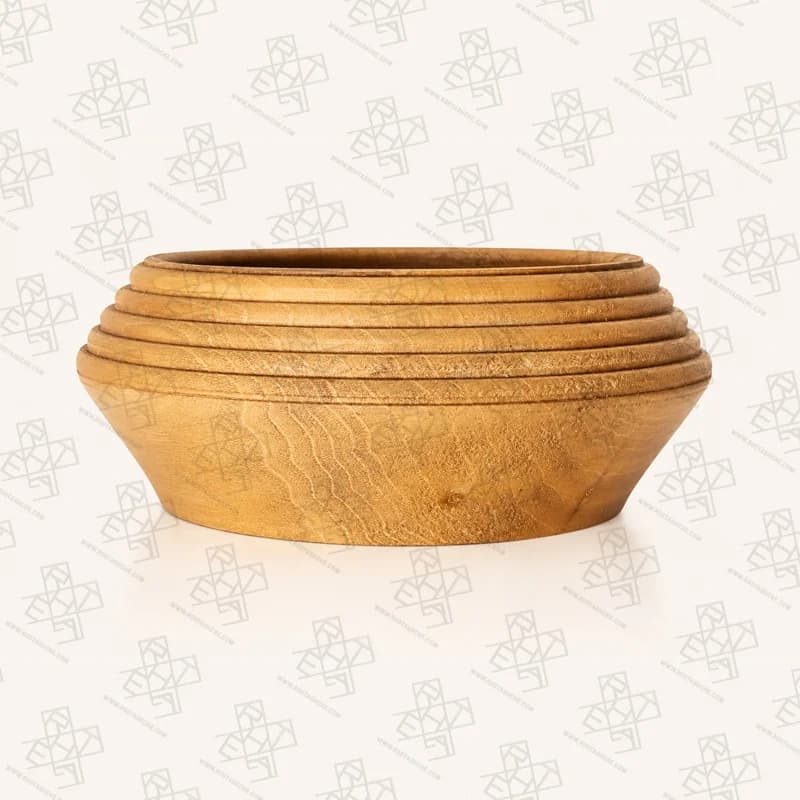 کاسه چوبی متوسط طرح پلکانی