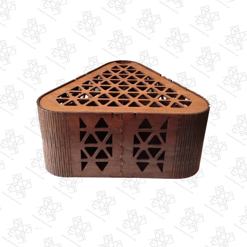 جعبه پذیرایی چوبی مثلثی