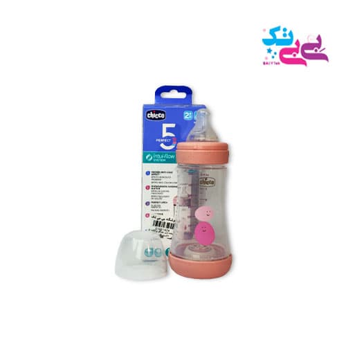 شیشه شیر چیکو PERFECT 5 دخترانه 240 میل CHICCO