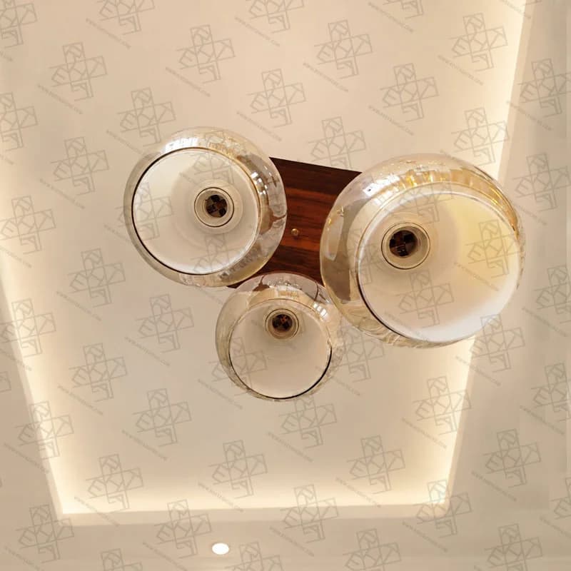 لوستر حبابی آویز 3 شعله — تصویر ۳